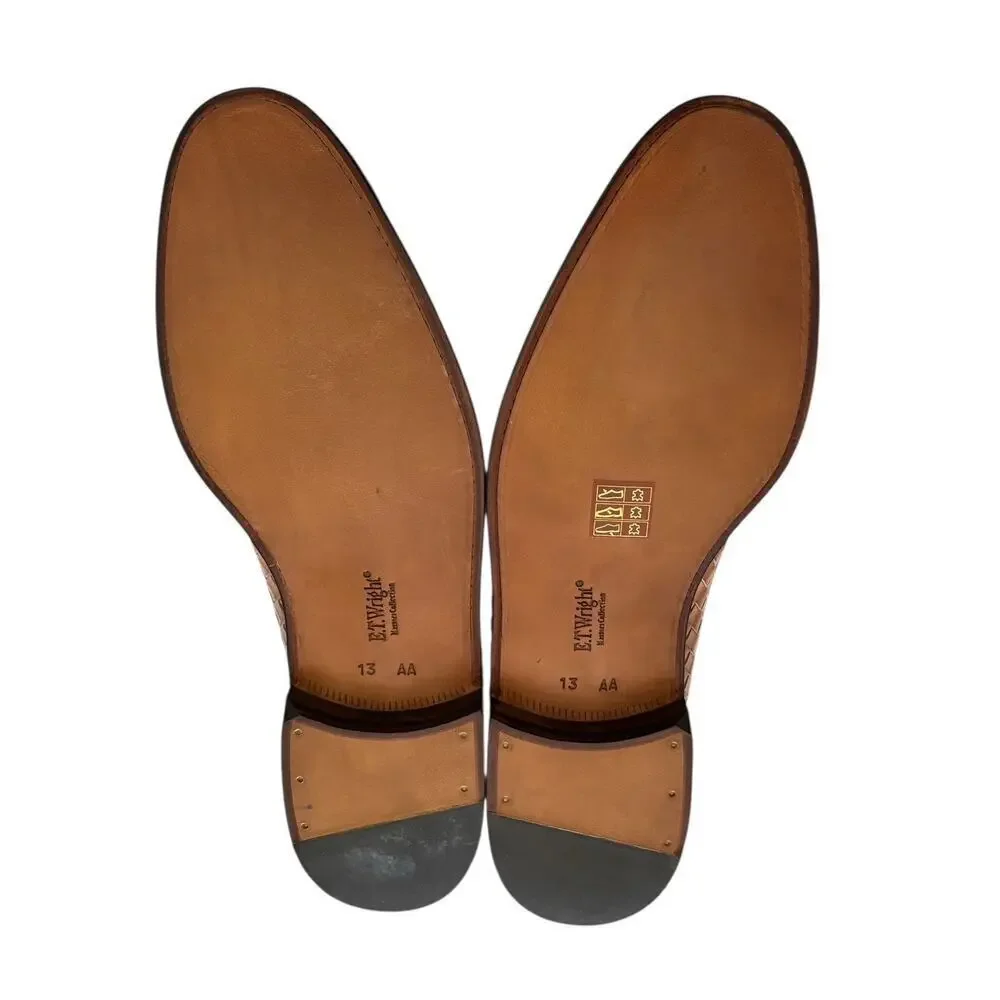 ET Wright Masters Collection Caramel Kiltie Derby Weave Shoes Size 13 AA